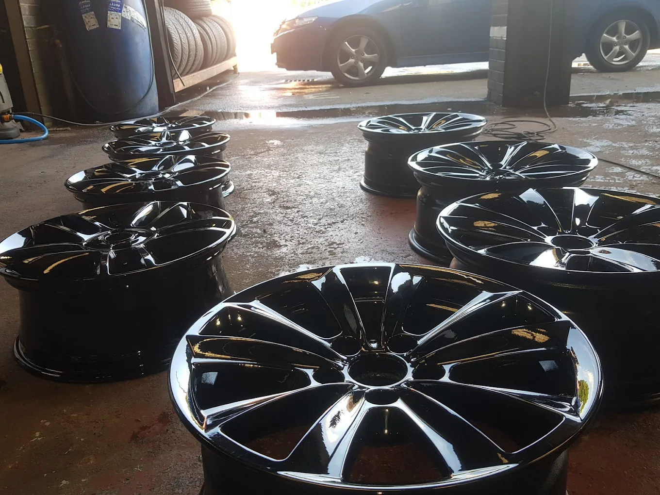 Clean polished alloy wheels at Marlow's Street Car Wash
